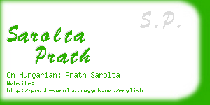 sarolta prath business card